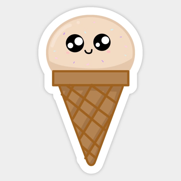 Kawaii Icec ream, Cute Icecream Lover with Sprinkles Sticker by logiamerch